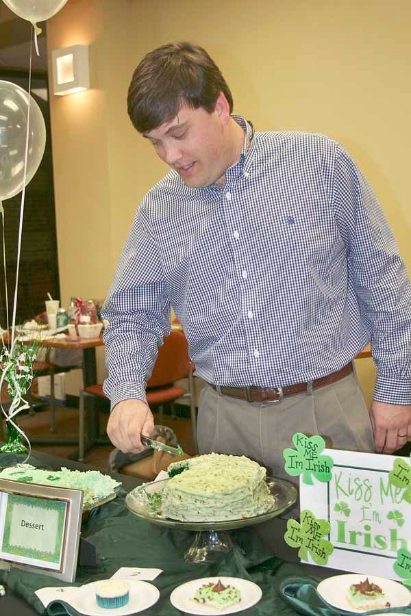Steven Morelock won the 2013 Troy University Irish Cooking Contest Monday at the Trojan Center. Morelock’s Leprechaun Cake was chosen Best Overall and also won the dessert division of the contest. 