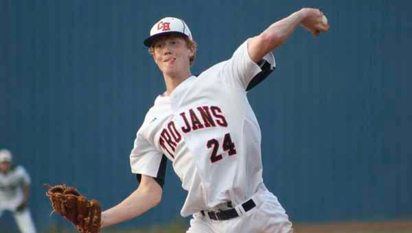 John Michael Stephens struck out 10 batters against Brantley on Tuesday afternoon. (Photo/Ryan McCollough)L