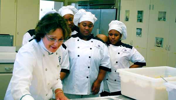 Patricia Barnes, or Sister Schubert, visited culinary arts students Thursday to share her secrets to success.