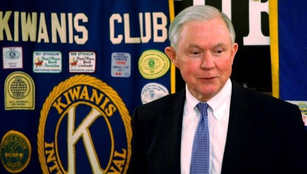 Sen. Jeff Sessions spoke to the Troy Kiwanis Club on Tuesday evening.