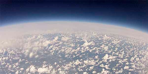 A weather balloon launched at Troy Parks and Recreation Wednesday recorded this image before falling back to Earth. 