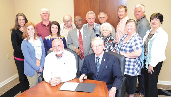 The Pike County Chamber Farm-City Committee recognizes National Ag Day with a proclamation. (Photo/Mona Moore)
