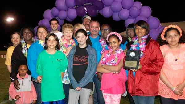 Several awards were presented to teams for outstanding fundraising efforts during Friday’s Pike County Relay for Life. Above, The Avis Synco Spirit of Relay award was won by Sikorsky Support Services. MESSENGER PHOTOS | Jaine Treadwell