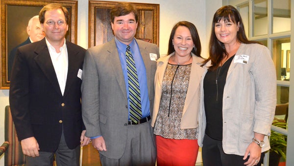 Left to right: Troy Bank & Trust President Jeff Kervin, Troy Mayor Jason Reeves, US Rep. Martha Roby and Stephanie Baker with K W Platics were all present at the roundtable independent business meeting held at Troy Bank & Trust Tuesday morning. Roby has spent the last few weeks traveling to different cities and meeting with business within her district.