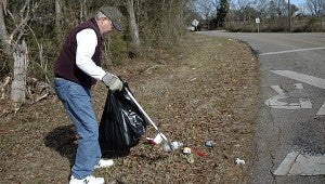 Frank Fryer is a homegrown resident of Brundidge. He now lives in Illinois but, when he’s back home he is picking up litter. MESSENGER PHOTO/JAINE TREADWELL