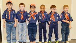 Tiger Cubs Pack 41, Den No. 9 visited The Messenger on Feb. 5. Pictured from left to right are Gus Galloway, Dashel Stroud, Edward Aelterman, Tyler Whatley, Jack Burtram and Noble Law.