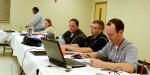 First responders, law enforcement officers and dispatchers learn the in's and out's of the new CAD.  MESSENGER PHOTO/SCOTTIE BROWN