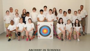 submitted Photos Troy City School’s elementary, middle and high school archery teams competed at the state tournament on Friday and came back with hardware. Pictured: the CHMS team