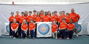 The 2015 members of the TES Archery team will travel to Louisville Friday for National competition. Members of the team are: Braxton Brown, Miles Curtis, Robert Grable, Logan Olcott, Kameron Ousley, Noah Prestwood, Nick Simmons, Will Templin, Gavin Wade, Caleb Watkins, Jackson West, Alexa Benca, Tatum Brook, Sarah Madison Davis, Amya Ford, Kaley Lecroy, Kassidy Mizell, Kaylee Mizell, Lily Ryan and Allie Scarbrough. MESSENGER PHOTO/SCOTTIE BROWN