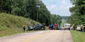 Messenger photo/Scottie Brown First responders, Haynes Ambulance, Pike County Sheriff Deputies and Alabama State Troopers responded to a fatal two -vehicle crash on County Road 3339 at approximately 12:30 Wednesday afternoon. 