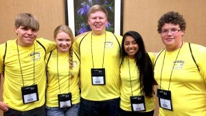 SUBMITTED PHOTO From left, Josh Barron, Nikki Hughes, Brian Lareau, Krishna Patel and Max Lee made up the SkillsUSA team.