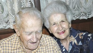 MESSENGER PHOTO/JAINE TREADWELL Dick and Jean Barr celebrated 68 years of marriage on Monday. While they celebrated, they shared memories of their beginnings.
