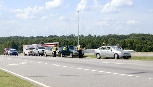 MESSENGER PHOTO/SCOTTIE BROWN A four-vehicle accident slowed traffic on U.S. Highway 231 South in front of Troy Nissan at approximately 3:30 p.m. There were no injuries reported from the wreck. 