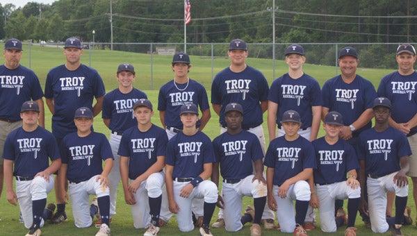 Photo/SUBMITTED After a long wait, the Troy Dixie Boys will begin their State Tournament Saturday night when they face Crossville at 7:00 p.m. It is the first official game for the Dixie Boys since winning the championship at the Alabama State Games in early June.