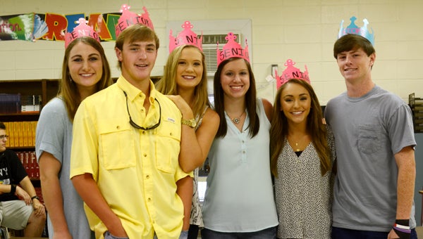 PLAS held it’s first day of school Friday, despite the storm the night before. Above, from left, Patsy Ann Davis, Murphy Renfroe, Carter Senn Elaina Strother, Toni Sarris and Jarrett Jordan meet in homeroom Friday morning.  MESSENGER PHOTO/COURTNEY PATTERSON