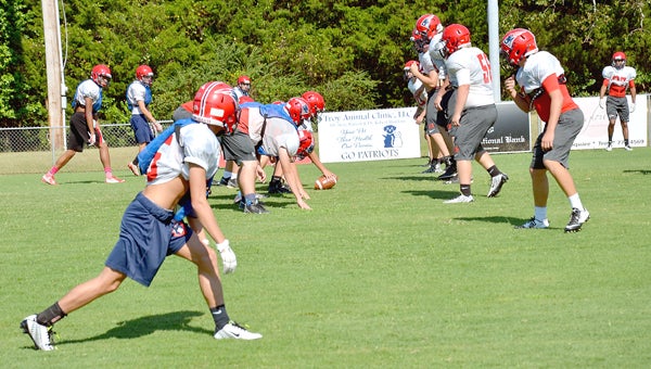 Photo/MIKE HENSLEY While most teams got a preseason tune up last week, the Pike Liberal Patriots didn’t have that luxury and will play their first game of the season Friday as they travel to Hope Hull to take on Hopper Academy.