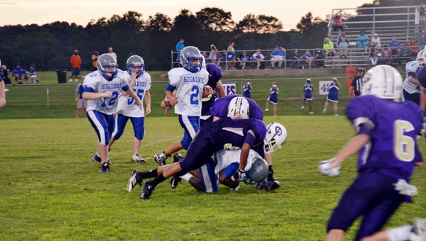 Photo/mike hensley The Goshen Eagles JV football team lost to Highland Home on Tuesday evening 22-8. The two teams will match up again next Tuesday night at Highland Home. 