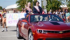 MESSENGER PHOTO/COURTNEY PATTERSON Charles Henderson High School marched in the annual CHHS Homecoming Parade Friday afternoon in Downtown Troy. Pictured are the Band Queen and Band King.