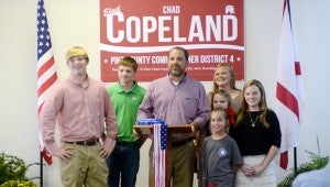 MESSENGER PHOTO/COURTNEY PATTERSON Chad Copeland announced Wednesday that he would run as a republican candidate for the Pike County Commission District 4 seat.