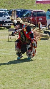 MESSENGER PHOTO/COURTNEY PATTERSON A man demonstrates a different type of Native American dance.