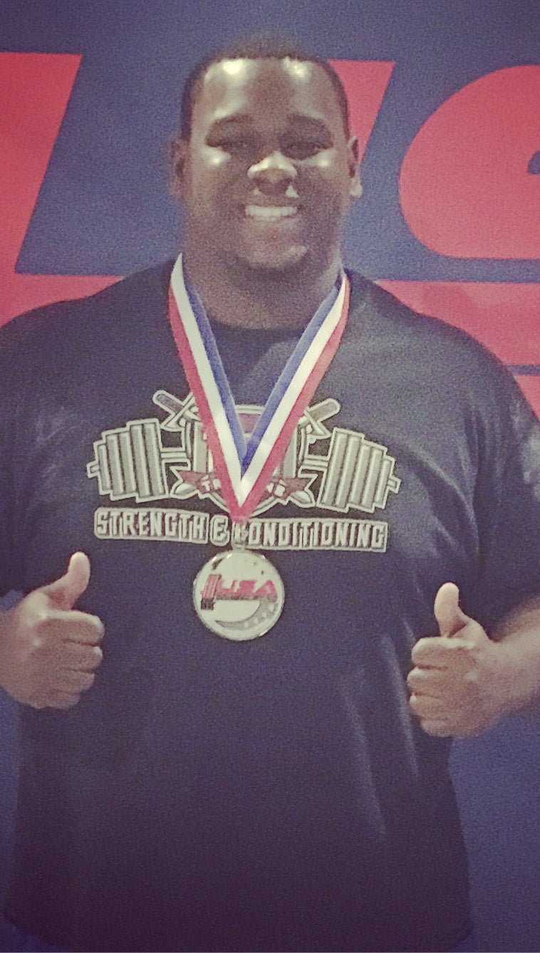 submitted photo  Johnathan Erskine won second place in hte USAPL Alabama State Championships. Erskine broke the state record for squatting 711 pounds.