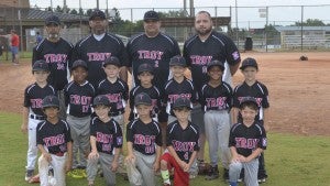 Messenger Photo/mike hensley Troy’s 6U team is set to compete in the Enterprise District Tournament beginning on Friday night. Members of the coach pitch team are: Dutch Adams, Colt Taylor, Layton Burgans, Grant Davis, Landen Flowers, Pierce Gill, T.J. Griffin, Ridge Hicks, Ty Hughes, Parker Knick, Sawyer Terry and Asa Thompson