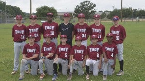 Messenger Photo/mike hensley The Troy Ozone team hopes to make a return trip to the World Series. They begin play in Andalusia in the  District Tournament on Thursday. Back row left to right: Austin Spivey, Landon Tyler, Adrian Cardwell, Tripp Spivey, Nate Braisted, Jayden Jordan and Press Jefcoat. Front row: Skylar Kidd, Jacob Spivey, Bailey Sparrow, Noah Prestwood, Drew Nelson and Daryl Lee.