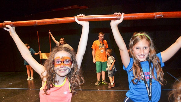 Kat Petty and Sarah Taylor have had a great time with the Limbo at the Creative Drama Camp at Troy University this week. 