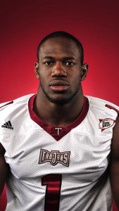 submitted Photo Kanorris Davis, a member of the Troy Trojans from 2010-2013 has returned to Troy to coach at Charles Henderson High School after a leg injury sidelined his playing career.