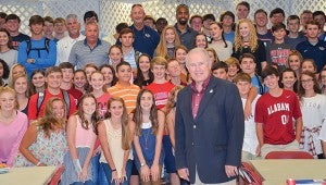 Hank Erwin, the inspirational leader at Legendary Woodlawn High School shared the Woodlawn story with students at Pike Liberal Arts School  Tuesday. During the week he also shared the Woodlawn story with Troy University, Johnson Center for the Arts and Troy Rotary Club. 