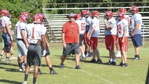 Messenger Photo/mike hensley The Pike Patriots during practice on Wednesday afternoon. The Pike Patriots (3-0) welcome in the defending region champions Monroe Acadmey on Friday night.