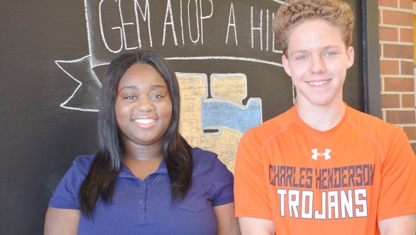 Jacob Brooks and Dairra Wilson won the Poetry Out Loud competition at Charles Henderson High School. The juniors will advance to the regional competition in Auburn in December. Regional winners will advance to the state competition. The finals will be held in Washington DC with state winners from across the country competing. 