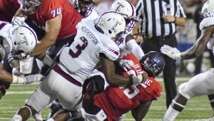 Photo/joey meredith The Troy Trojans became bowl eligable and remained undefeated in conference play when they defeated rival South Alabama 28-21 on Thursday night. 