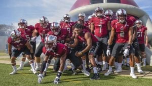 submitted photo/Jonah Enfinger The Troy Trojans take on the Appalachian State Mountaineers this afternoon at Veterans Memorial Stadium.