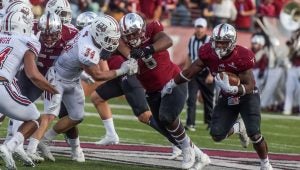 photo/Jonah Enfinger The Troy Trojans trailed 14-0 on Saturday, but scored 21 unanswered en route to their seventh win of the season.