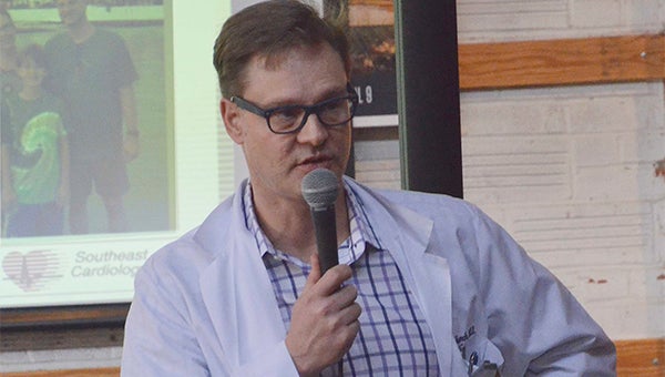 Dr. Andreas Muench, an interventional cardiology physician in Dothan, spoke at Wednesday’s Female Factor luncheon about heart disease.