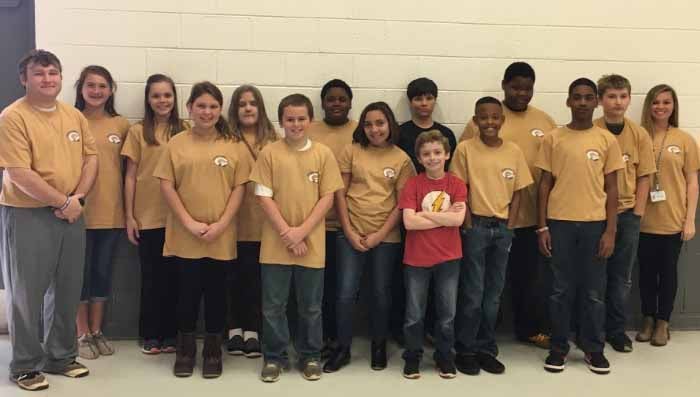 submitted Photo 2017 Goshen archery sixth grade team: Back- Coach Kimbro,Jayleigh Adair, Haleigh Qualls, Bobbie Jones, Omarrion Perry, Nate Hall, Ryan Mahone, Jacob Saupe, Coach Lester Front- Mackenzie Little, Hunter Nobles, Passion Sheppard, Brady Singleton, DJ Walters, Eric Jones. Not pictured Brody Wilks 6th grade